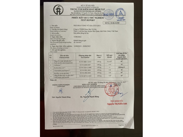 Trà hoa vàng Vũ Gia (túi lọc)