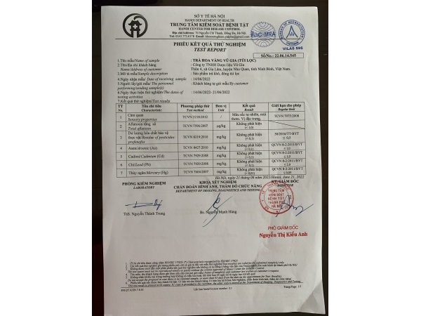 Trà hoa vàng Vũ Gia (túi lọc)