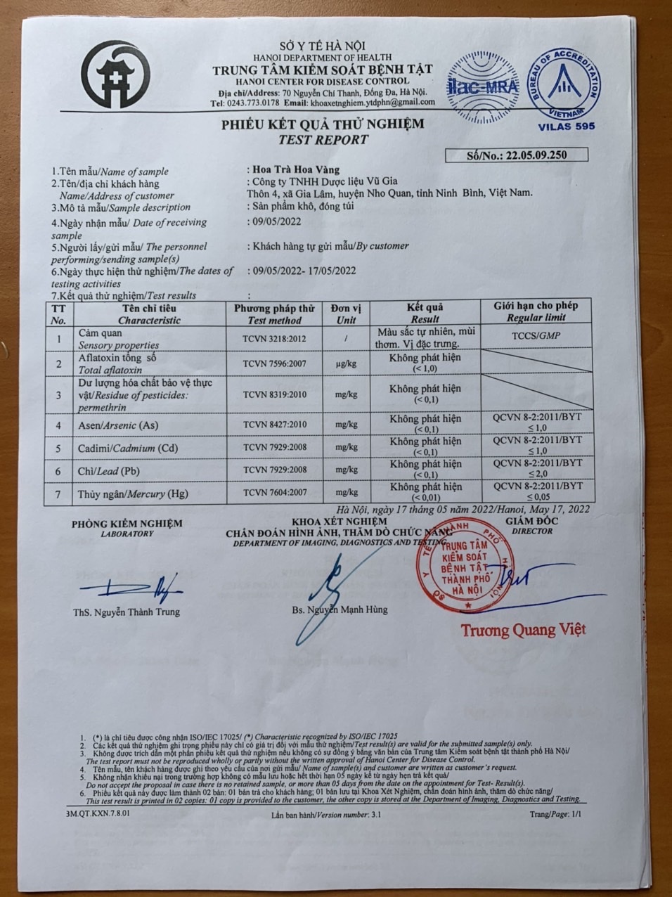 Trà hoa vàng Vũ Gia thượng hạng 50gr